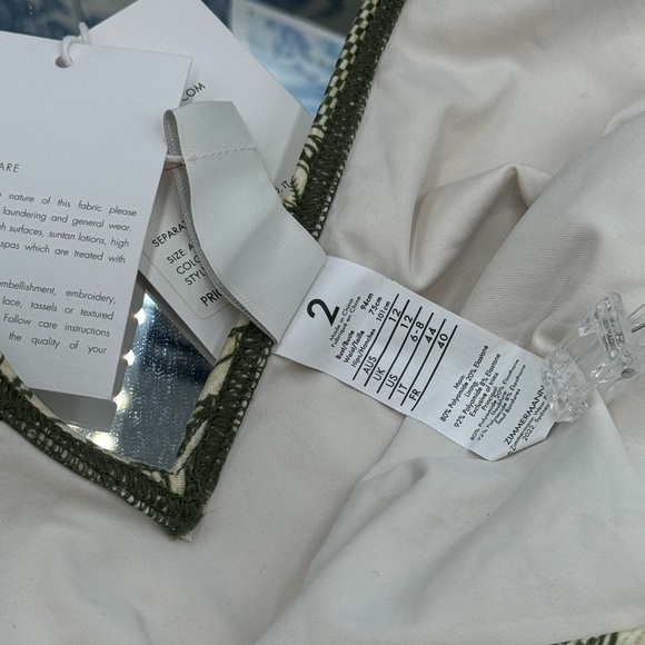 🆕 ZIMMERMANN 🧿 NWT Separates Floral Wrap Tie 1PC - Khaki/Cream - Sz 2 US6/8 - Picture 13 of 15